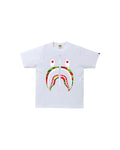 Camisa/blanco Bathing Ape ABC Camo Shark Silver Zip Tee