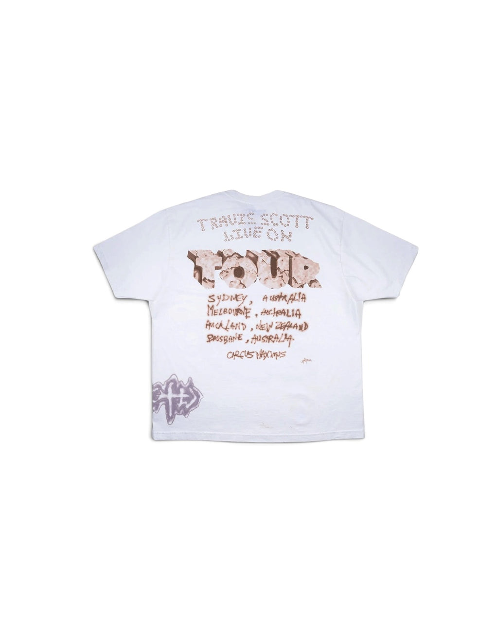 Camiseta Travis Scott Cactus Jack Utopia Tour Skitzo Circus Maximus blanca