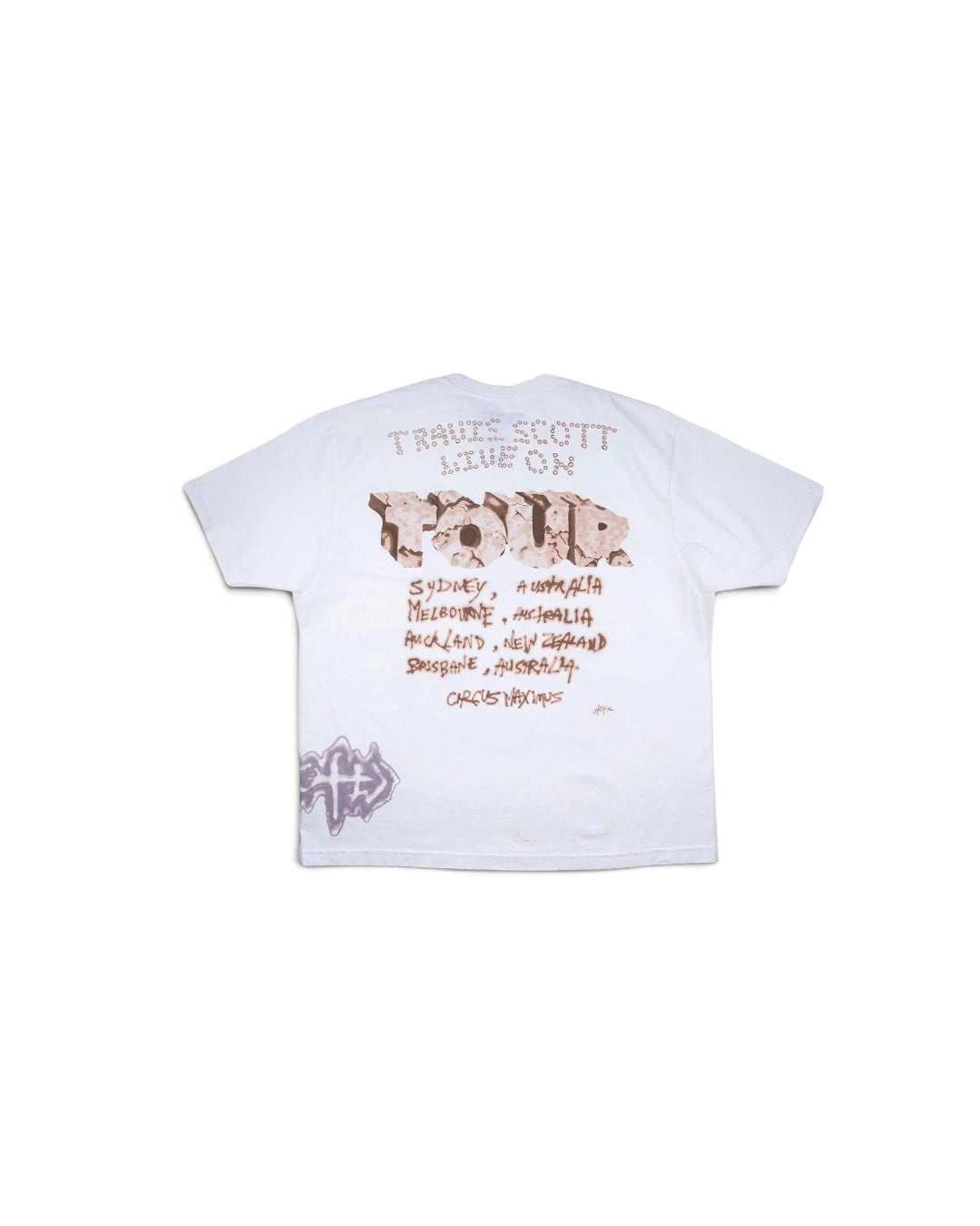 Camiseta Travis Scott Cactus Jack Utopia Tour Skitzo Circus Maximus blanca