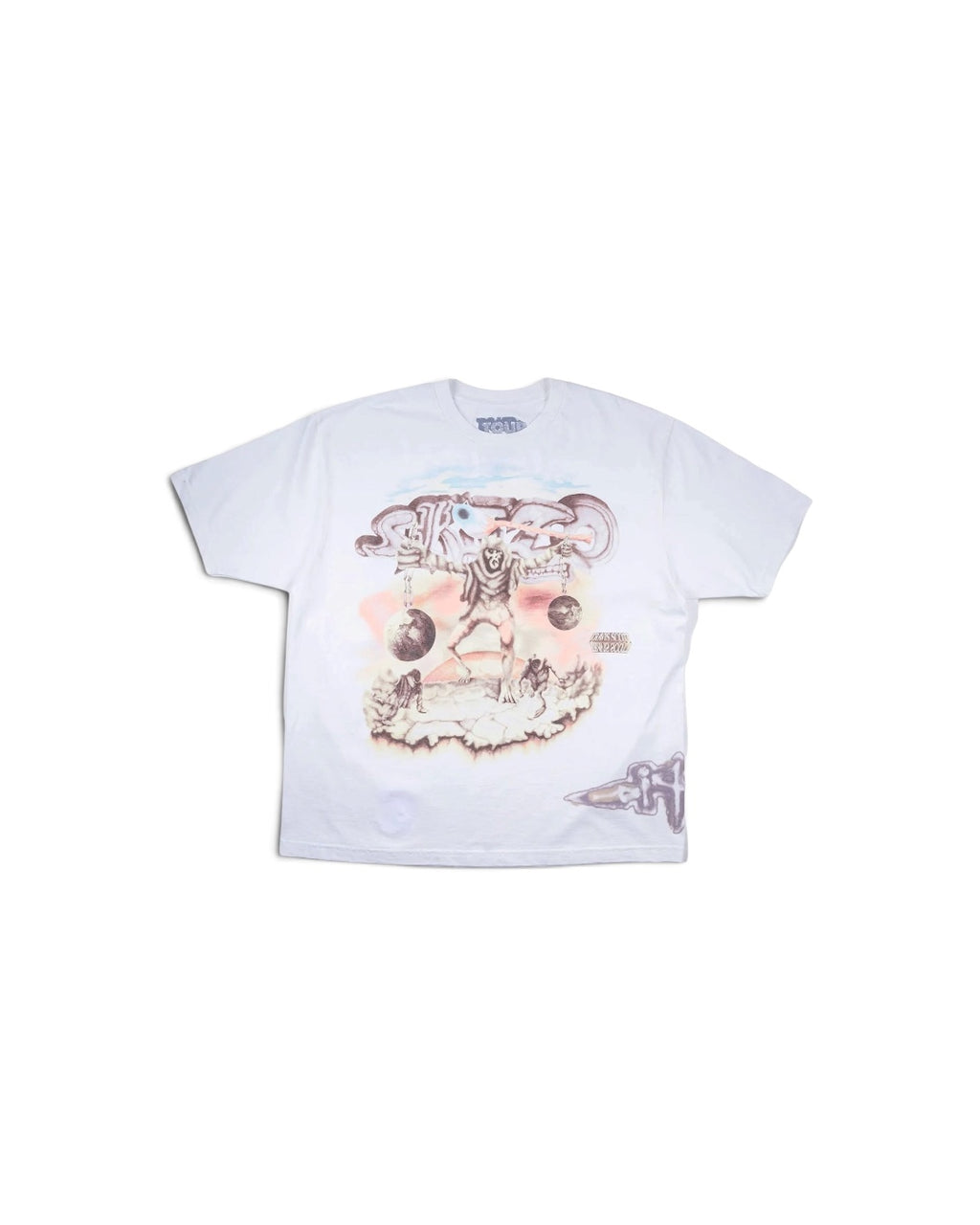 Camiseta Travis Scott Cactus Jack Utopia Tour Skitzo Circus Maximus blanca
