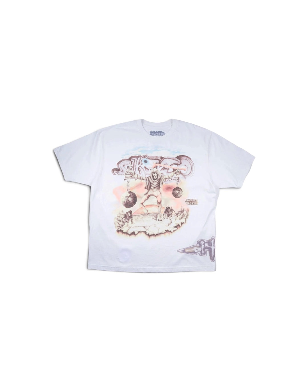 Camiseta Travis Scott Cactus Jack Utopia Tour Skitzo Circus Maximus blanca