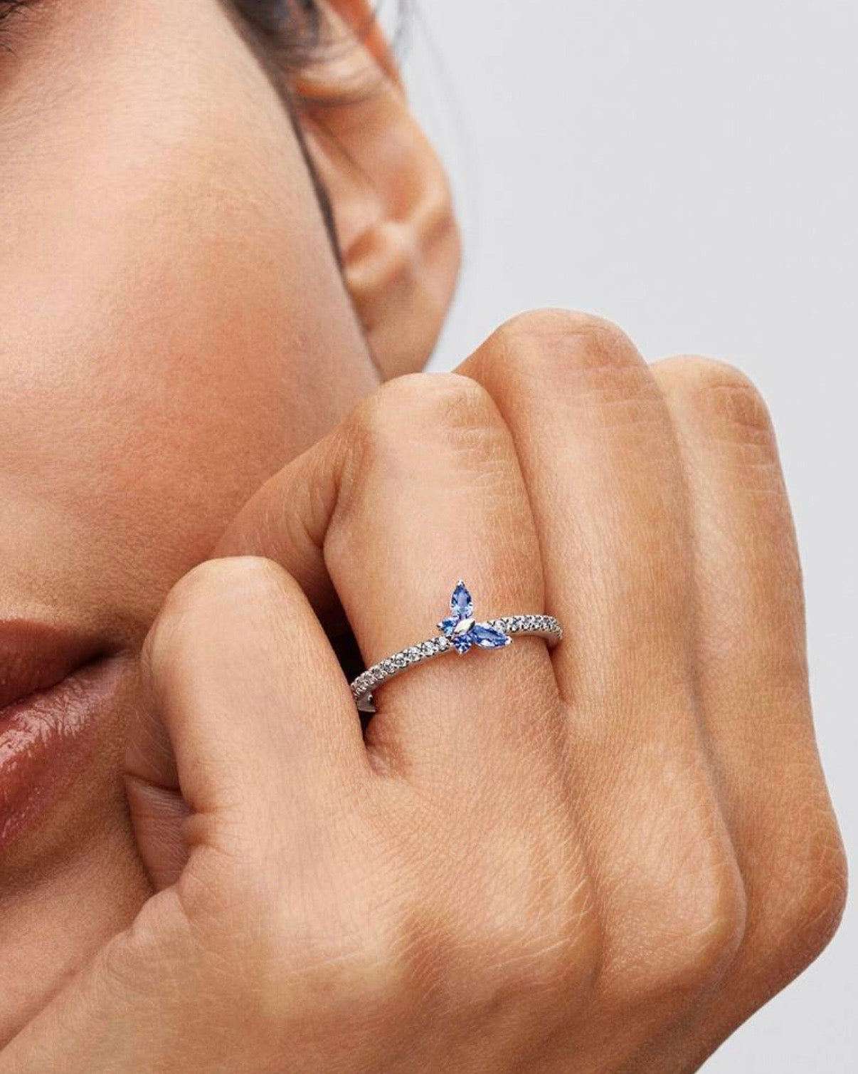 Anillo Pandora Mariposa Azul