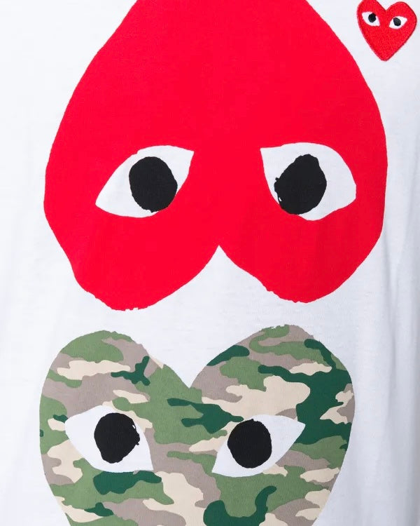 Camisa/blanca Comme des Garçons Play Camouflage Mirror Heart