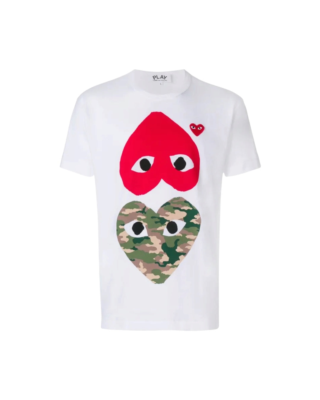 Camisa/blanca Comme des Garçons Play Camouflage Mirror Heart